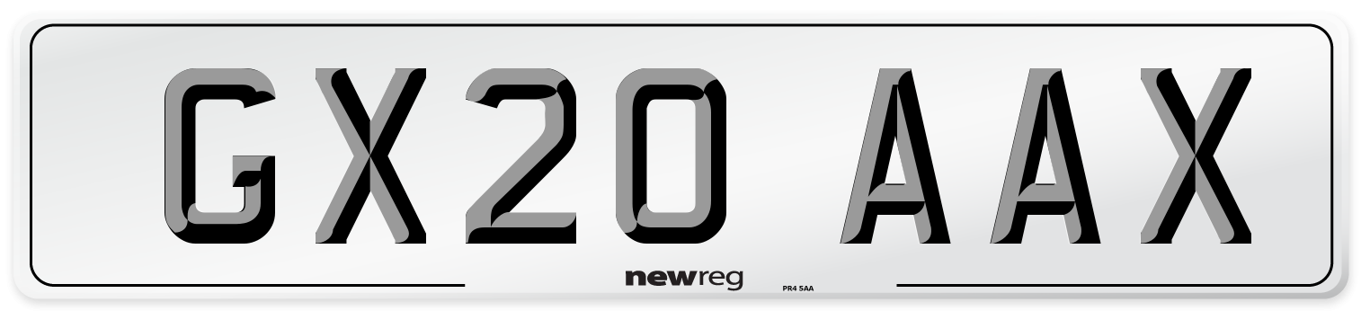 GX20 AAX Number Plate from New Reg